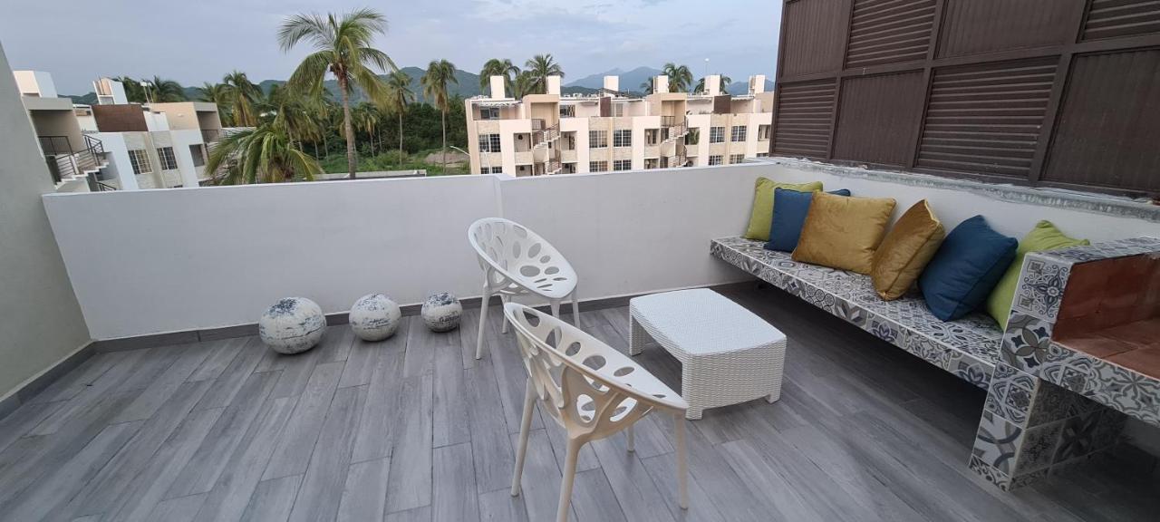 Moderno Depa Con Terraza Y Vista Extraordinaria Apartman Manzanillo Kültér fotó